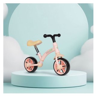 ECOTOYS Παιδικό ποδηλατάκι ισορροπίας με τροχούς EVA, ρυθμιζόμενο κάθισμα, ροζ, ECOTOYS LC-V1252-PINK-C