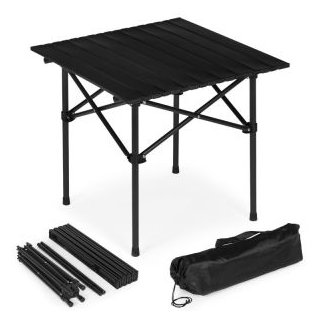 MULTIGARDEN Πτυσσόμενο τραπεζάκι κάμπινγκ 53x55 εκ. με τσάντα, μαύρο, MultiGarden XLP150-55-1