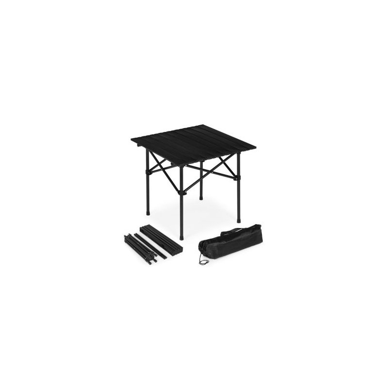MULTIGARDEN Πτυσσόμενο τραπεζάκι κάμπινγκ 53x55 εκ. με τσάντα, μαύρο, MultiGarden XLP150-55-1