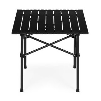 MULTIGARDEN Πτυσσόμενο τραπεζάκι κάμπινγκ 53x55 εκ. με τσάντα, μαύρο, MultiGarden XLP150-55-1
