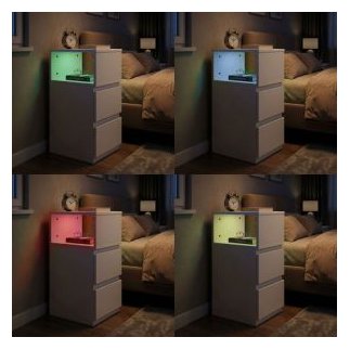 MODERNHOME Κομοδίνο με LED φωτισμό, λευκό, με 2 συρτάρια, για κρεβατοκάμαρα ModernHome TH-3TNS-5