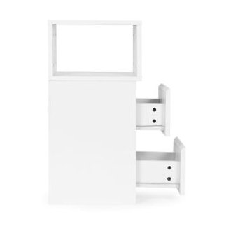 MODERNHOME Κομοδίνο με LED φωτισμό, λευκό, με 2 συρτάρια, για κρεβατοκάμαρα ModernHome TH-3TNS-5