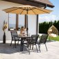 MULTIGARDEN Γυάλινο τραπέζι κήπου 120x70 εκ. για βεράντα ή κήπο, με tempered γυαλί και τρύπα για ομπρέλα MultiGarden SC-094-120