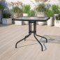 MULTIGARDEN Τραπέζι Κήπουι 80x80 εκ. για βεράντα, κήπο ή μπαλκόνι, με επιφάνεια από σκληρυμένο γυαλί και οπή για ομπρέλα MultiGa