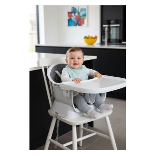 ECOTOYS Πολυλειτουργικό καρεκλάκι φαγητού 6 σε 1 με καπιτονέ κάλυμμα και δίσκο σε γκρι χρώμα ECOTOYS HA-041S-GY
