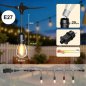 Bauerkraft Διακοσμητική γιρλάντα κήπου με 20 LED, 20μ, φωτάκια εξωτερικού χώρου, 9W H-673