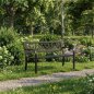 MULTIGARDEN Παγκάκι Κήπου με διακοσμητική πλάτη 120x50 εκ. μεταλλικό, μαύρο, MultiGarden WYI-XG279