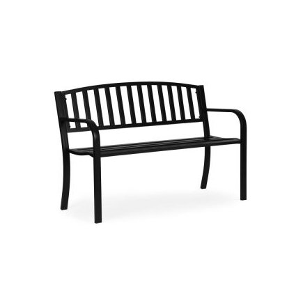 MULTIGARDEN Μεταλλικό παγκάκι κήπου με πλάτη 120x50 εκ. μαύρο, τύπου πάρκου, MultiGarden WYI-XG223