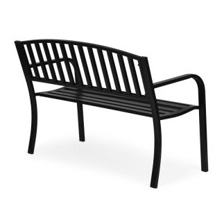 MULTIGARDEN Μεταλλικό παγκάκι κήπου με πλάτη 120x50 εκ. μαύρο, τύπου πάρκου, MultiGarden WYI-XG223