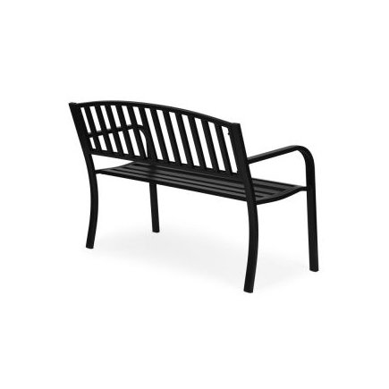 MULTIGARDEN Μεταλλικό παγκάκι κήπου με πλάτη 120x50 εκ. μαύρο, τύπου πάρκου, MultiGarden WYI-XG223