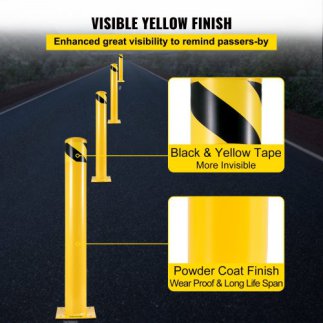 Προστατευτικός Κώνος VEVOR 48", Χάλυβας 4.5", Κίτρινος με 8 Άγκυρες  AQZYCHS484.52DZ38V0