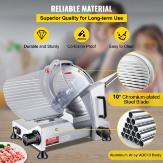 Ηλεκτρικός Κόφτης Κρέατος VEVOR 240W, 10" Λεπίδα, Ρυθμιζόμενο Πάχος  SYDRQPJ240W1ZUOPAV2