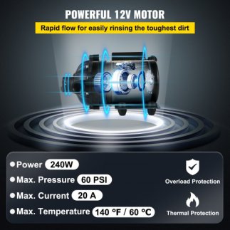 VEVOR Αντλία Καθαρισμού, 12V DC, 7 GPM 60 PSI, Μέγ. 10 FT Ανύψωση Αυτοαναρρόφησης Νερού, με Βαλβίδα EPDM  CXBZLDYBD7GPM7VIMV9