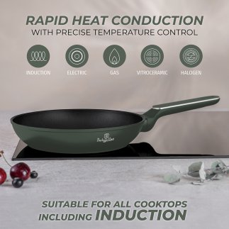 Berlinger Haus Αντικολλητικό Τηγάνι 24cm με πάτο Induction, Matte Green Collection BH-8151
