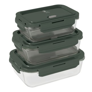 Berlinger Haus Σετ 3 τμχ Δοχεία Φαγητού με Καπάκια Matte Green Collection BH-8791