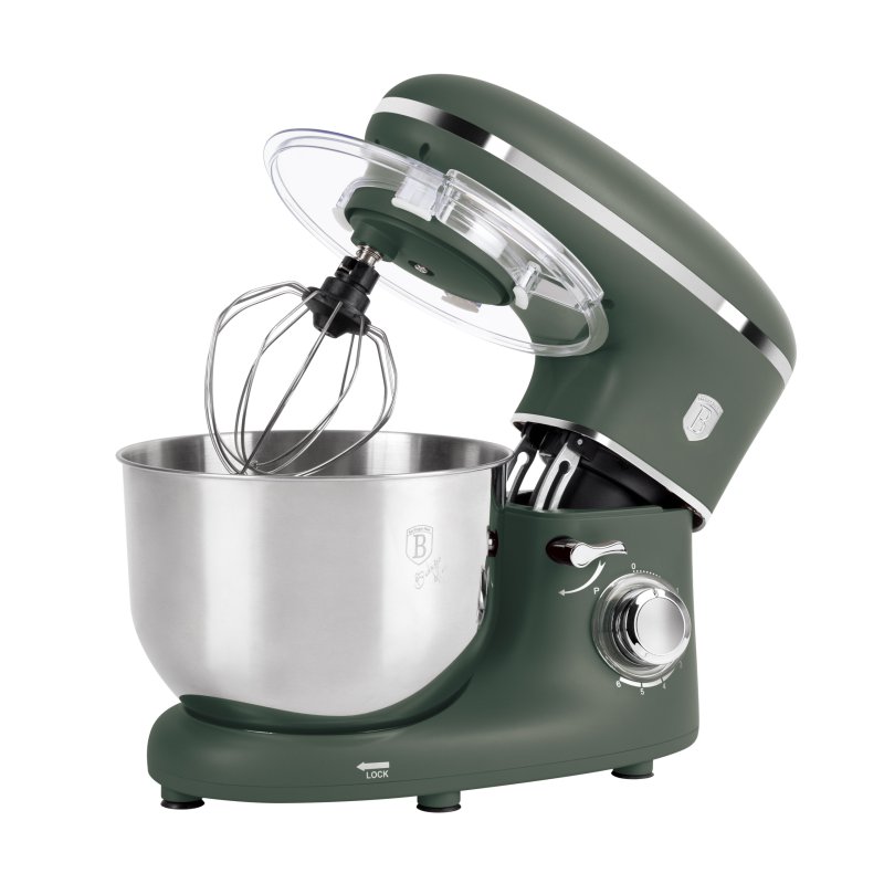 Berlinger Haus Κουζινομηχανή Μίξερ mixer 1300W με Ανοξείδωτο Κάδο 6lt, Matte Green Collection BH-9708