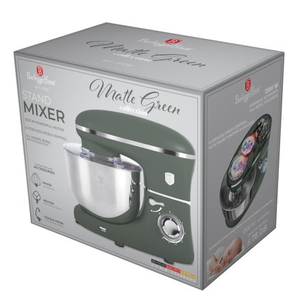 Berlinger Haus Κουζινομηχανή Μίξερ mixer 1300W με Ανοξείδωτο Κάδο 6lt, Matte Green Collection BH-9708