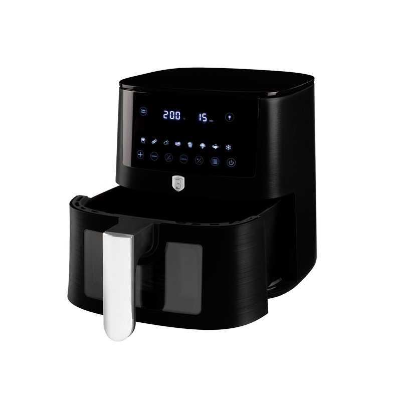 Berlinger Haus Φριτέζα Αέρος 8lt Air Fryer, με Ορατό Παράθυρο, Matte Black Collection BH-9605