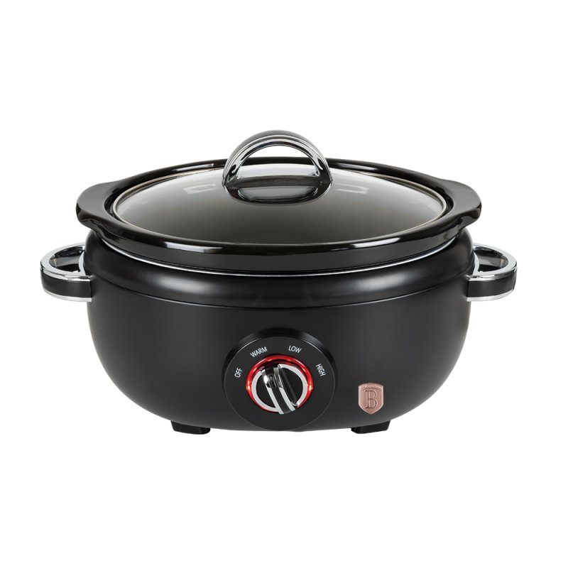 Berlinger Haus Ψηφιακή Κατσαρόλα Slow Cooker 3.5 Lt 200W με Γυάλινο Καπάκι, Black Rose Collection BH-9669