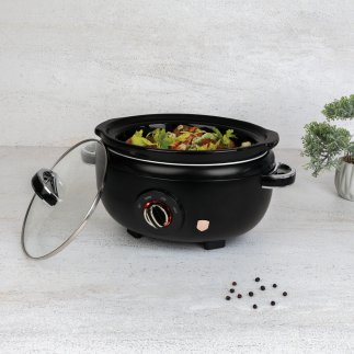 Berlinger Haus Ψηφιακή Κατσαρόλα Slow Cooker 3.5 Lt 200W με Γυάλινο Καπάκι, Black Rose Collection BH-9669