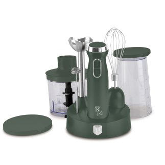 Berlinger Haus Ραβδομπλέντερ Σετ 6 σε 1 800W με Chopper & Αυγοδάρτη, Matte Green Collection LP-BH-264
