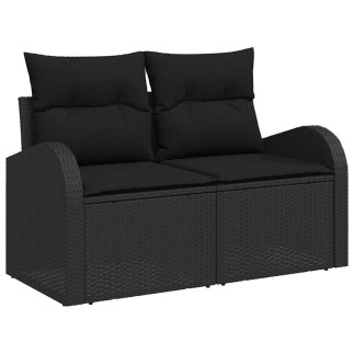 vidaXL Σετ Καναπέ με μαξιλάρι 6 pcs Μαύρο συνθετικό ρατάν 3359122