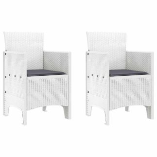 vidaXL Σέτ φαγητού για κήπο 3 pcs Λευκό Πολυπροπυλένιο 3378685