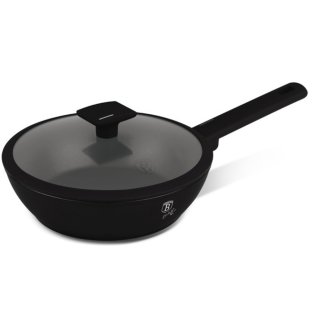 Berlinger Haus Τηγάνι Βαθύ 24cm με Καπάκι Αντικολλητικό για Επαγωγικές Εστίες, Matte Black Collection BH-8179N