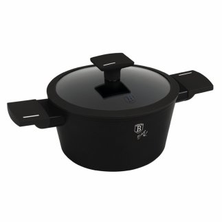 Berlinger Haus Αντικολλητική Κατσαρόλα 20cm με Γυάλινο Καπάκι 2.5lt, Matte Black Collection BH-8187N