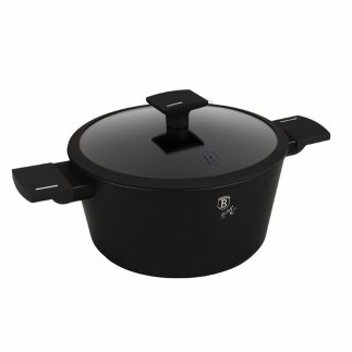 Berlinger Haus Αντικολλητική Κατσαρόλα 24cm με Γυάλινο Καπάκι, Ματ Μαύρο Collection BH-8188N