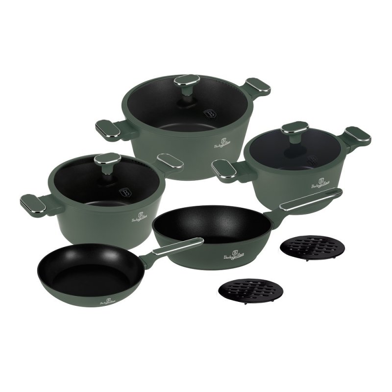 Berlinger Haus Σετ 10 τμχ Μαγειρικά Σκεύη από Αλουμίνιο Matte Green με Αντικολλητική Επίστρωση BH-8207 Berlinger Haus Σετ 10 τμχ Μαγειρικά Σκεύη από Αλουμίνιο Matte Green με Αντικολλητική Επίστρωση BH-8207