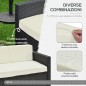 Outsunny Σετ κήπου 4 τεμαχίων από Rattan PE και ατσάλι, με καναπέ, 2 πολυθρόνες και τραπεζάκι σαλονιού, κρέμα 860-024V01