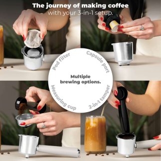 Berlinger Haus Μηχανή Espresso 3 σε 1με Αφρόγαλα & Οθόνη Αφής 20bar για Αλεσμένο Καφέ, Κάψουλες & ESE Pods BH-9847