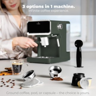Berlinger Haus Μηχανή Espresso 3 σε 1 με Αφρόγαλα & Οθόνη Αφής 20bar για Αλεσμένο Καφέ, Κάψουλες & ESE Pods BH-9850