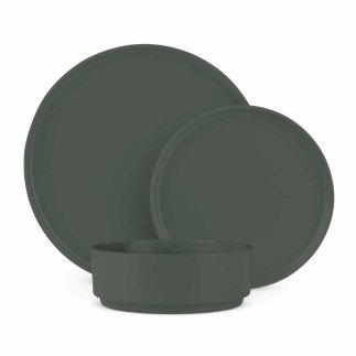 Berlinger Haus Σερβίτσιο Φαγητού 18 Τεμαχίων Matte Green Stoneware για 6 Άτομα Πιάτα & Μπολ LP-BH-261