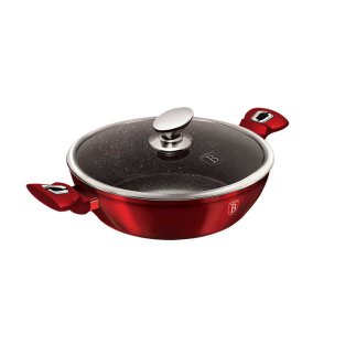 Berlinger Haus Ρηχή Κατσαρόλα 3,8 lt/ 28cm με Μαρμάρινη Επίστρωση, Burgundy Metallic Line BH-1263N