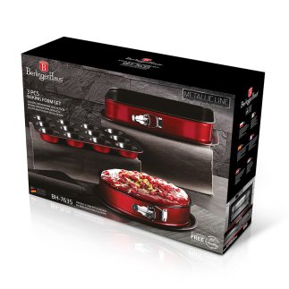 Berlinger Haus Σετ Φόρμας Ζαχαροπλαστικής 3 τεμ, Metallic Line Burgundy BH-7635