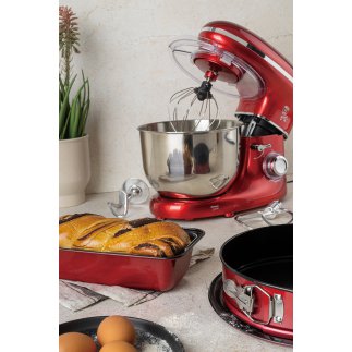 Berlinger Haus Κουζινομηχανή Μίξερ mixer 1300W με Ανοξείδωτο Κάδο 6L, Metallic Line Burgundy BH-9193