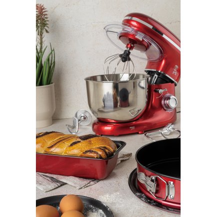 Berlinger Haus Κουζινομηχανή Μίξερ mixer 1300W με Ανοξείδωτο Κάδο 6L, Metallic Line Burgundy BH-9193