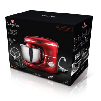 Berlinger Haus Κουζινομηχανή Μίξερ mixer 1300W με Ανοξείδωτο Κάδο 6L, Metallic Line Burgundy BH-9193