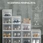 HOMCOM Ορθογώνια σχάρα παπουτσιών από PP Plastic, 18 κουτιά 25x35x19 cm για παπούτσια max 43 EU, Ρούχα και βιβλία 850-173V01 HOMCOM Ορθογώνια σχάρα παπουτσιών από PP Plastic, 18 κουτιά 25x35x19 cm για παπούτσια max 43 EU, Ρούχα και βιβλία 850-173V01