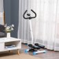 HOMCOM Stepper με τιμόνι, οθόνη LCD και αντιολισθητικά πετάλια, 55x44x108 εκ., λευκό και μπλε A90-263BU