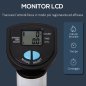 HOMCOM Stepper με τιμόνι, οθόνη LCD και αντιολισθητικά πετάλια, 55x44x108 εκ., λευκό και μπλε A90-263BU