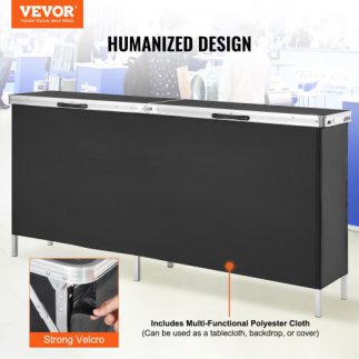 VEVOR Φορητό Τραπέζι Εκθεσιακού Περιπτέρου με Αποθηκευτικό Χώρο και Τσάντα Μεταφοράς LSZST20ZDSZJFECDIV0
