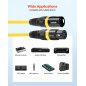 VEVOR Υψηλής Ποιότητας XLR Καλώδια 7.62μ - Σετ 4 με Χρυσές Επαφές & Πολύχρωμους Συνδέσμους KNYPXKNGDM25XDW13001V9