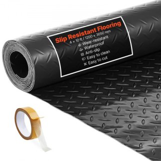 VEVOR Μαύρο Ρολό Δαπέδου Γκαράζ 1.2 x 3.05 m από PVC 2.2 mm Αντιολισθητικό Διάταγμα PVCJZCKDDPVCBRBH7001V0