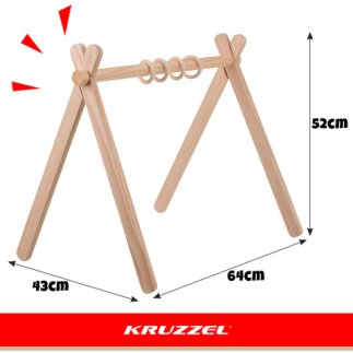 Kruzzel Kruzzel Βρεφικό Γυμναστήριο Δραστηριοτήτων Ξύλινο 0+ 64 x 43 x 52 cm με 4 Κρίκους 27361