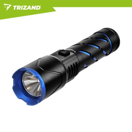 Trizand Φακός LED Τακτικός 800 lm Επαναφορτιζόμενος με USB-C, 5000 mAh, Zoom, Αδιάβροχος, Μαύρος 26950