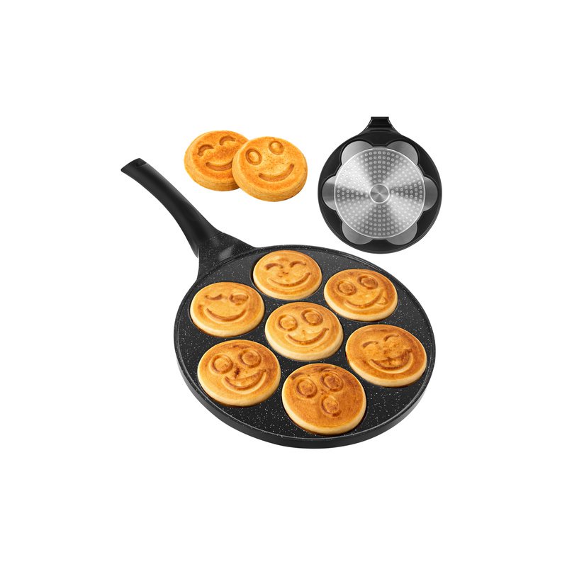 Ruhhy Αντικολλητικό Τηγάνι για Pancakes & Αυγά 26,5cm, 7 Θέσεων, για Επαγωγική/Γκαζιού/Ηλεκτρική/Κεραμική Εστία 27273