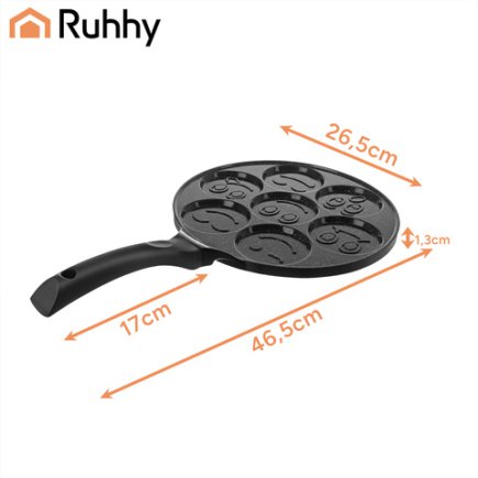 Ruhhy Αντικολλητικό Τηγάνι για Pancakes & Αυγά 26,5cm, 7 Θέσεων, για Επαγωγική/Γκαζιού/Ηλεκτρική/Κεραμική Εστία 27273